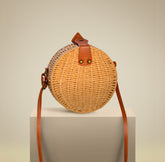 NUDE STRAW BAG